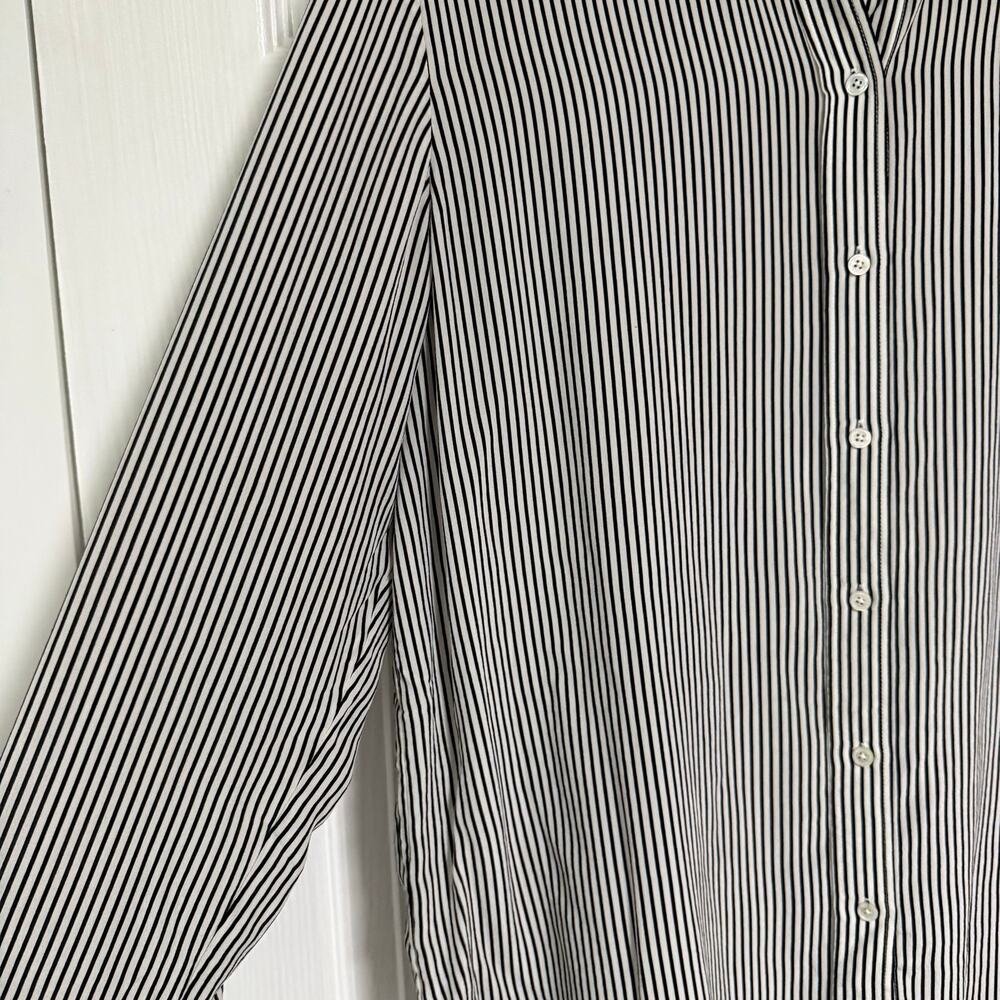 Everlane Women's 100%Silk Striped Button Down Long Sleeve Top Size 16 - Picture 8 of 12